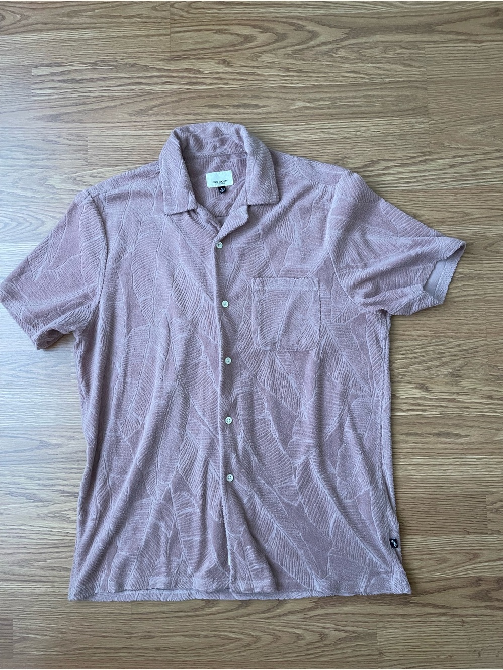 Civil society terry cloth Short-Sleeve Shirt  Dusty Pink beach resort